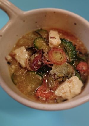 サバ缶で夏野菜の冷や汁-レシピのメイン写真