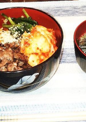 白だしとゴマ油で作る超簡単!!ビビンバ-レシピのメイン写真