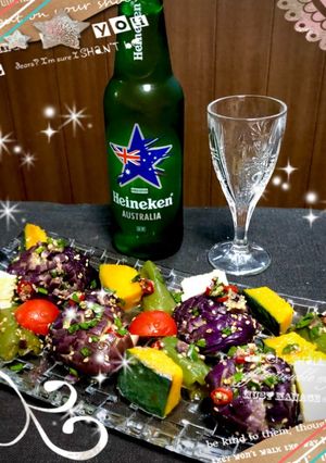 ピリ辛〜！レンチンde夏野菜の揚げ浸し♪-レシピのメイン写真