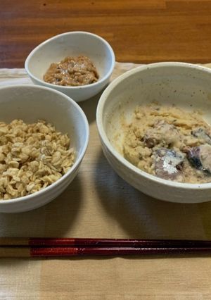 さば水煮缶のおからパウダー和え＆サバーグ-レシピのメイン写真