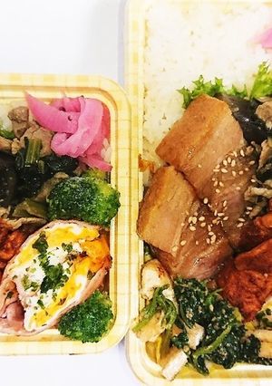 【夫婦弁当96】オイスター炒めと角煮-レシピのメイン写真