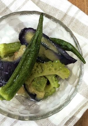 【なす消費】絶品♡なすとゴーヤの煮浸し-レシピのメイン写真