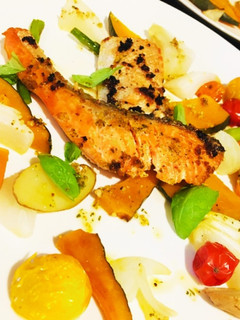 グリルパンで楽ちん!鮭と野菜のグリル-レシピのメイン写真