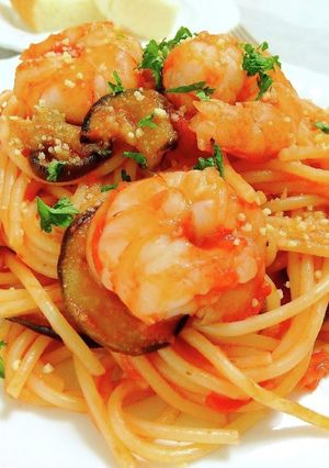 簡単☆海老となすのトマトソースパスタ-レシピのメイン写真