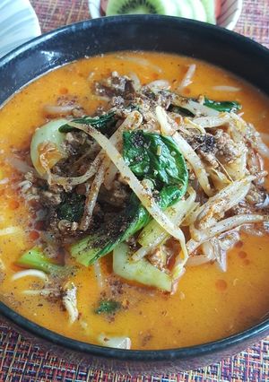 アーモンドミルクで坦々麺。(o^^o)♪-レシピのメイン写真