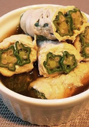 ◆簡単♡オクラの肉巻き～めんつゆ煮～◆-レシピのメイン写真