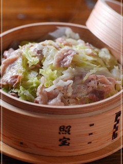 塩豚と千切りキャベツの重ね蒸篭蒸し-レシピのメイン写真