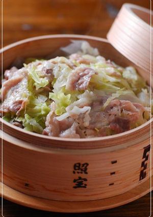 塩豚と千切りキャベツの重ね蒸篭蒸し-レシピのメイン写真