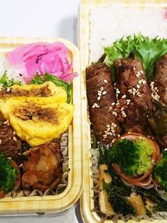 【夫婦弁当97】肉巻きとホタテマヨ-レシピのメイン写真