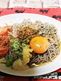 冷やし納豆トマト蕎麦-レシピのメイン写真