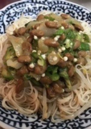 イカとオクラ納豆そうめん-レシピのメイン写真