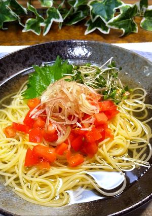 夏限定？冷製和風カボス生姜出汁パスタ-レシピのメイン写真