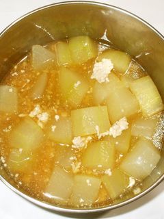 冬瓜の煮物♪簡単夏の食養生鶏ひき肉餡掛け-レシピのメイン写真