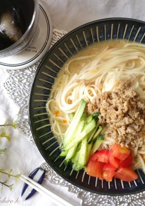 オーツミルクdeピリ辛冷やしうどん-レシピのメイン写真