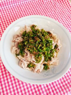 豚しゃぶとさっぱりおかかピーマンたれ-レシピのメイン写真