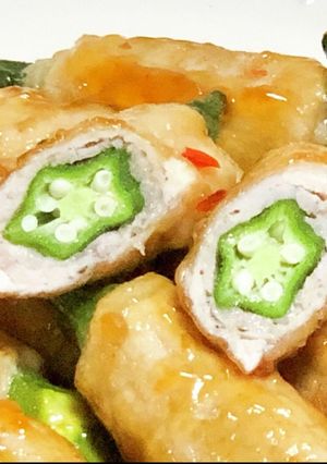 オクラの肉巻きエスニック風-レシピのメイン写真