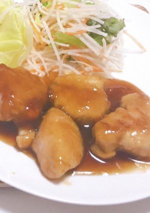 揚げない鶏胸肉の甘酢唐揚げ-レシピのメイン写真
