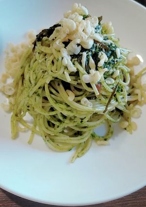 簡単!茹でて混ぜるだけ、青のり昆布パスタ-レシピのメイン写真