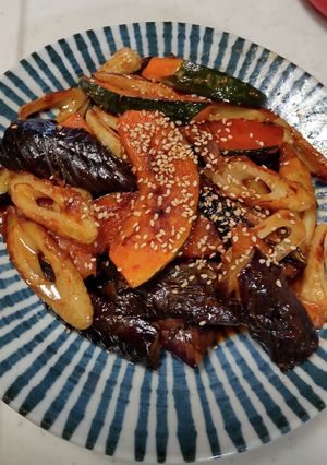なす&かぼちゃの甘辛サッパリ炒め焼き♪-レシピのメイン写真