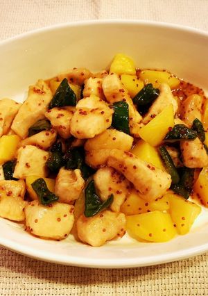 ヘルシーな鶏ムネ肉のハニーマスタード炒め-レシピのメイン写真