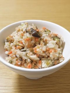 まるごとどぼん!茄子と鮭の炊き込みごはん-レシピのメイン写真