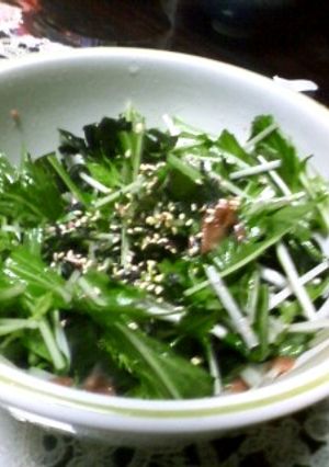 簡単！わかめと水菜の梅風味サラダ☆★-レシピのメイン写真