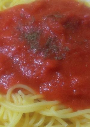 トマト缶とトマトジュースの冷製パスタ♪-レシピのメイン写真