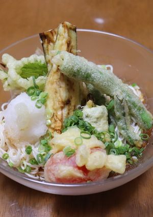 夏野菜天ぷらのおろしそうめん-レシピのメイン写真