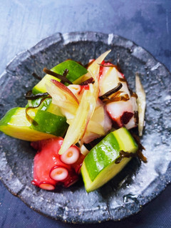 簡単!夏野菜とタコの塩昆布和え-レシピのメイン写真