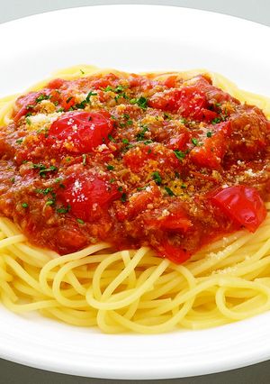 簡単トマトミートソース生スパゲティ-レシピのメイン写真