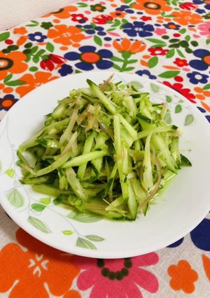 胡瓜とみょうがのサラダ♪胡瓜ドレッシング-レシピのメイン写真