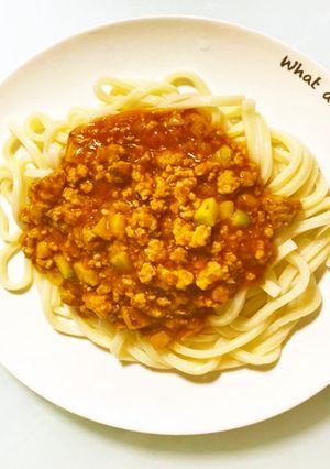 う米めんのミートソースうどん-レシピのメイン写真