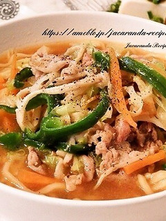 たっぷり野菜と豚肉の味噌ラーメン-レシピのメイン写真