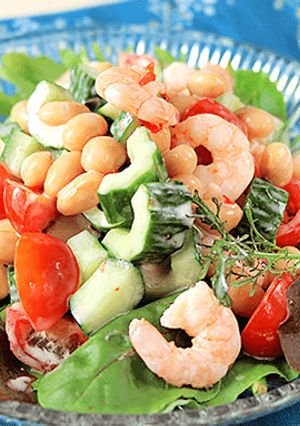 えびと大豆と夏野菜のスイートチリマヨ和え-レシピのメイン写真