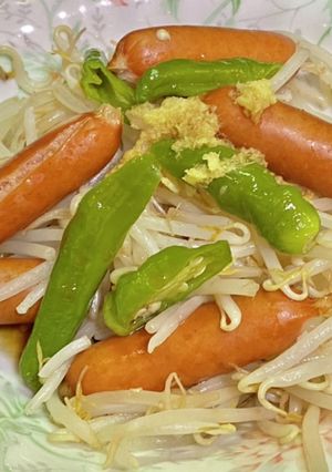 簡単・茹でもやし＆万願寺＆ソーセージ-レシピのメイン写真
