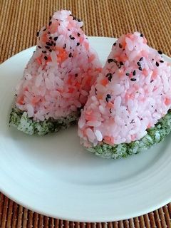 ↭スイカ風のおにぎり↭♪-レシピのメイン写真
