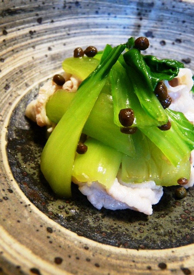 豚冷しゃぶと青梗菜の山椒風味のおひたし-レシピのメイン写真