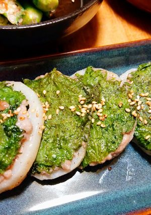 レンコンと挽肉と大葉の適当焼き-レシピのメイン写真