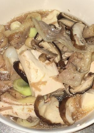 豚バラ肉と豆腐とネギの梅肉煮-レシピのメイン写真