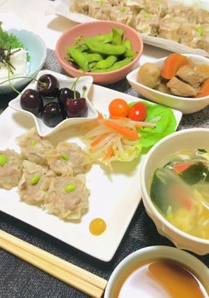 焼売メインの夏の夕飯メニュー・さっぱり飯-レシピのメイン写真