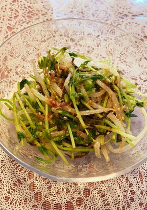 【レンジで簡単】もやしと豆苗の塩昆布和え-レシピのメイン写真