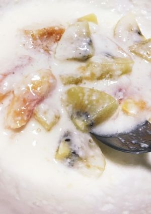 朝食に！桃とキウイのヨーグルト合え-レシピのメイン写真