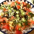 もずくとおくらとトマトのせソーメン