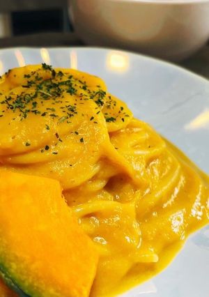かぼちゃのクリームパスタ-レシピのメイン写真