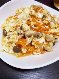 豆腐としめじの卵とじ-レシピのメイン写真