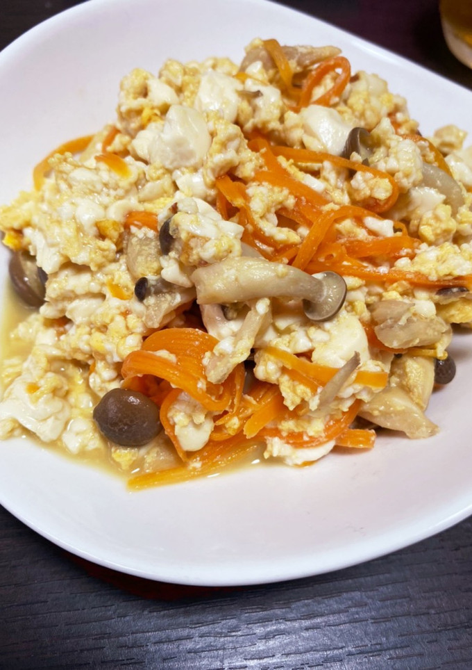 豆腐としめじの卵とじ-レシピのメイン写真