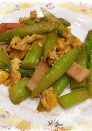 ♡アスパラベーコン卵炒めカレー風味♡-レシピのメイン写真