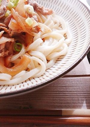 さっと作れる！甘辛豚肉うどん おろし添-レシピのメイン写真