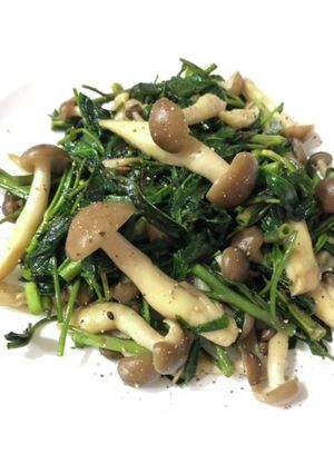 空芯菜としめじの塩バター-レシピのメイン写真