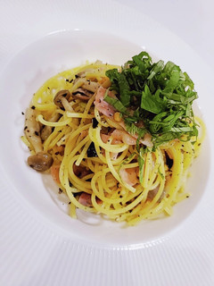 大葉香る!お茶漬けの素で冷製和風パスタ!-レシピのメイン写真